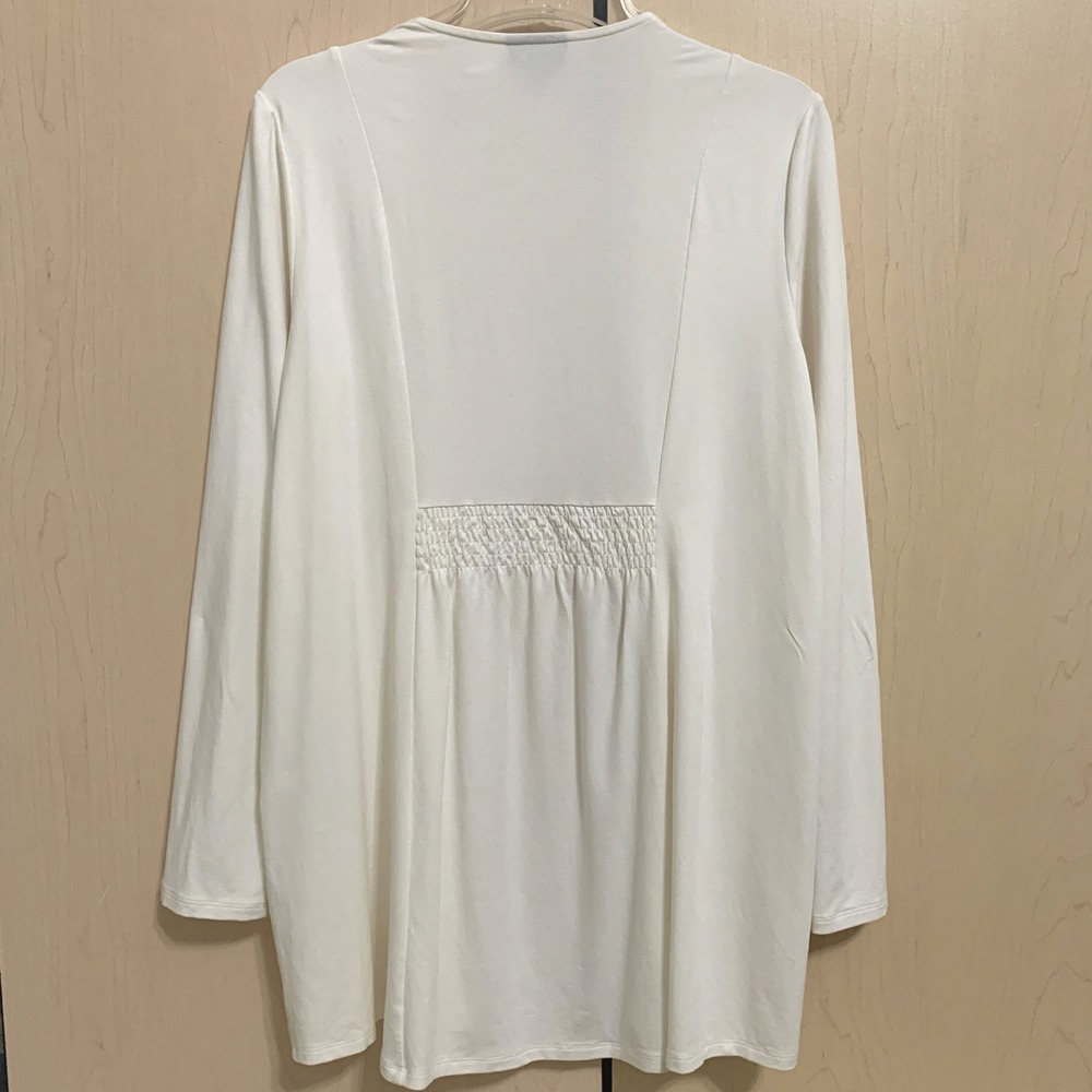 J.Jill Wearever Collection Womens Long Sleeve Cardigan Sweater Open Ivory Size S - Picture 2 of 10